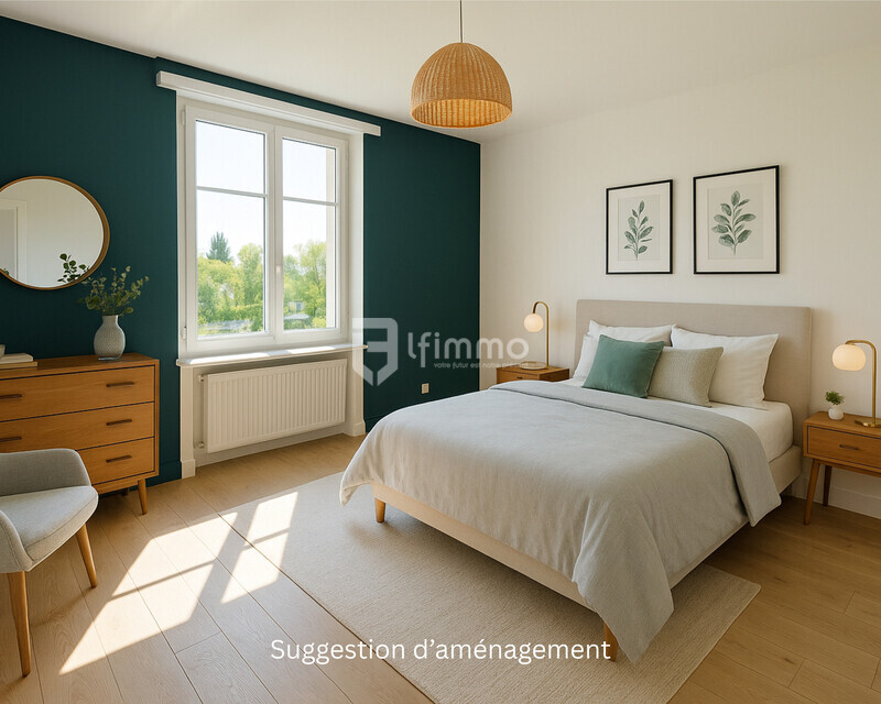 Sous compromis : Appartement de réception dans une maison de maître - Chambre 1 suggestion d aménagement