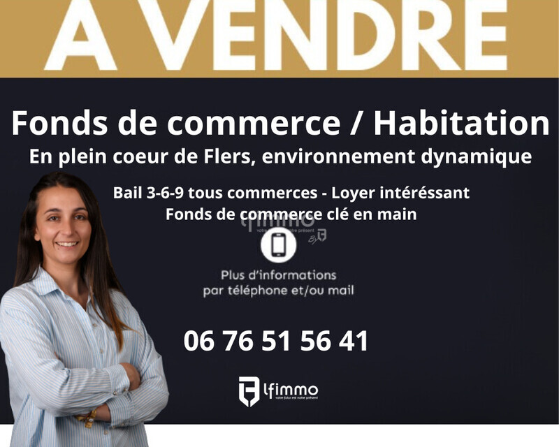 Local commercial + appartement  - Fond de commerce